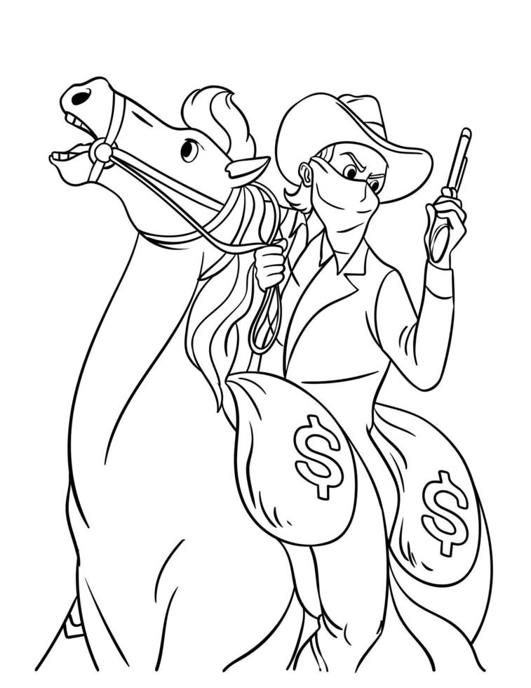 cowboy paard rijden met een geweer geïsoleerd kleur vector