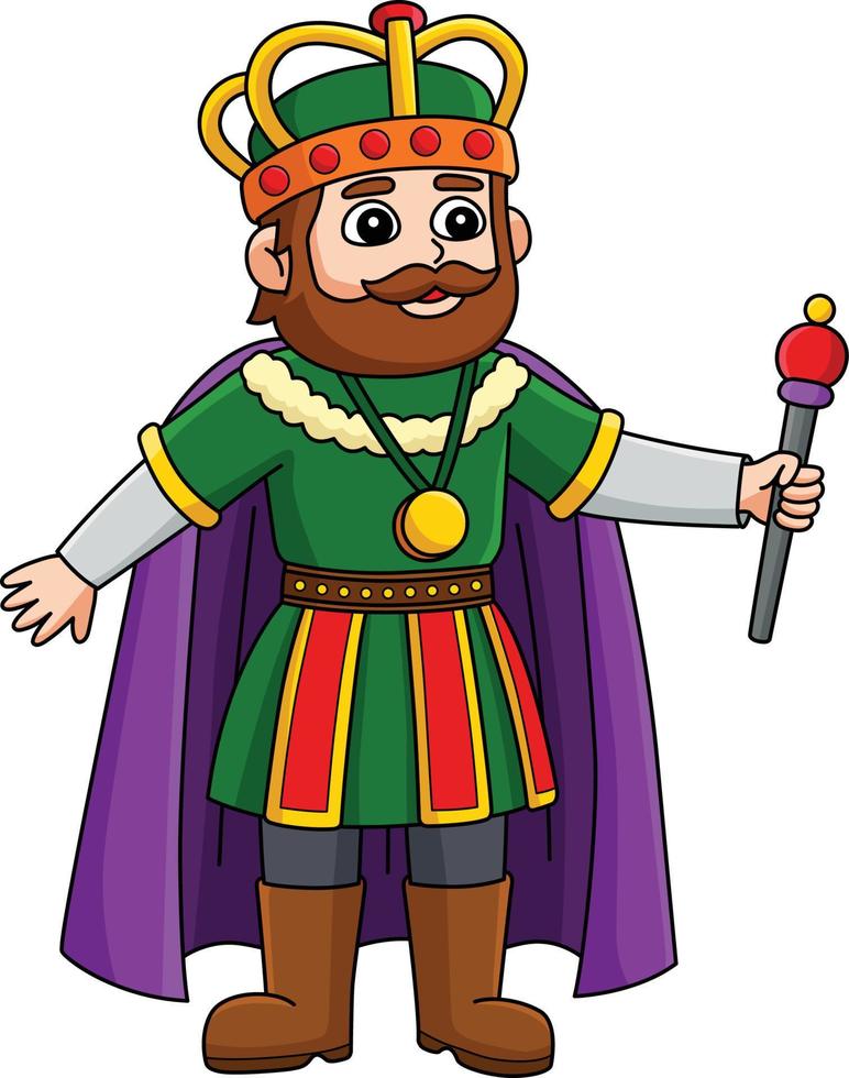 mardi gras kroon koning tekenfilm gekleurde clip art vector