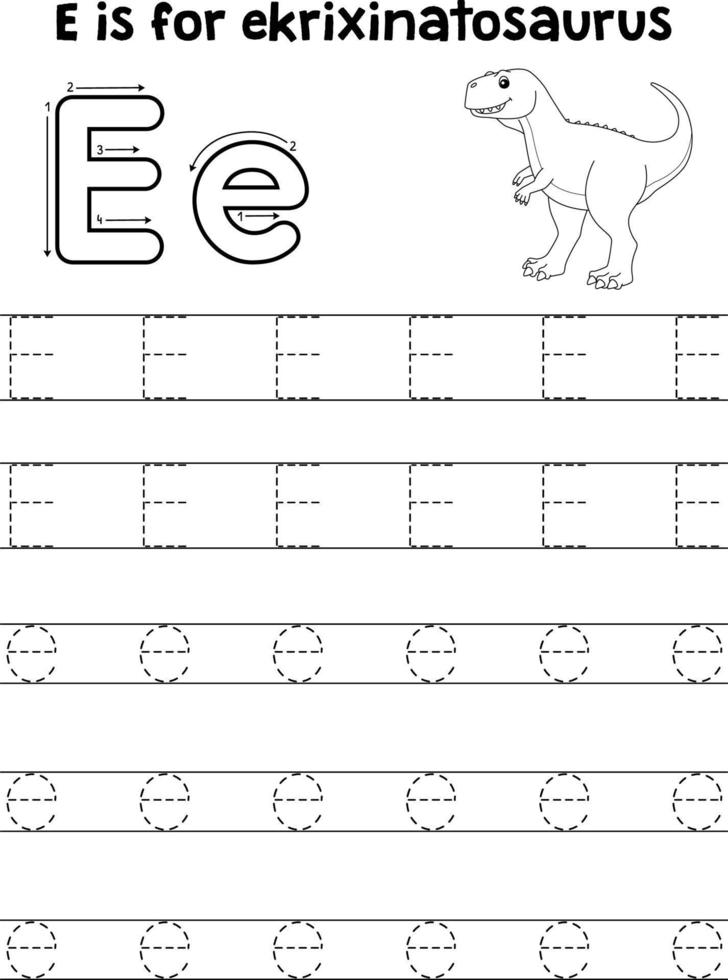 ekrixinatosaurus traceren brief abc kleur e vector