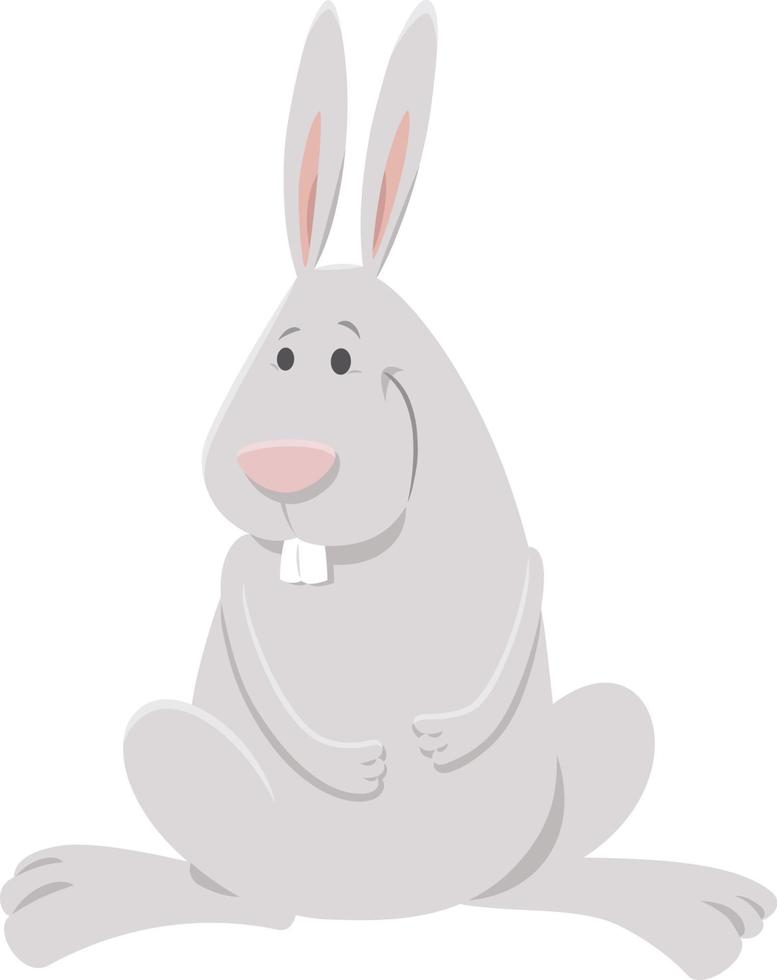 tekenfilm gelukkig wit konijn grappig dier karakter vector