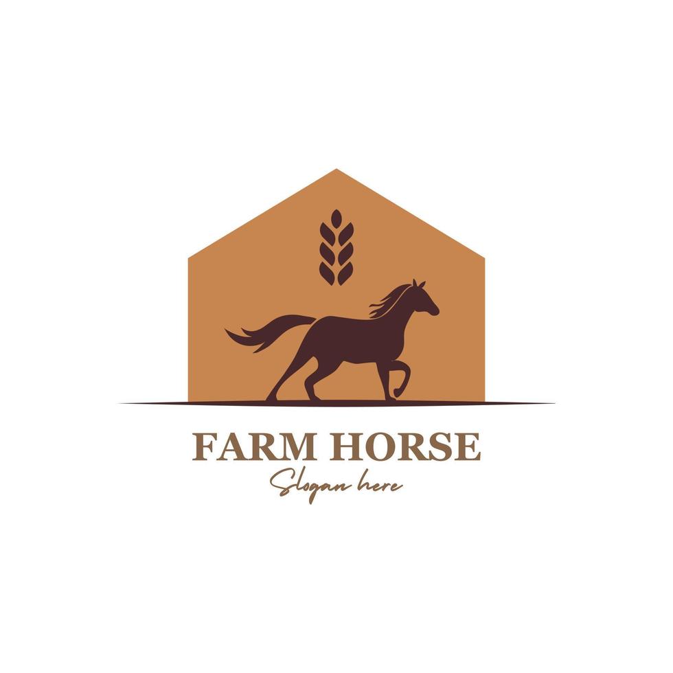 paard silhouet voor wijnoogst retro western land boerderij boerderij logo ontwerp vector