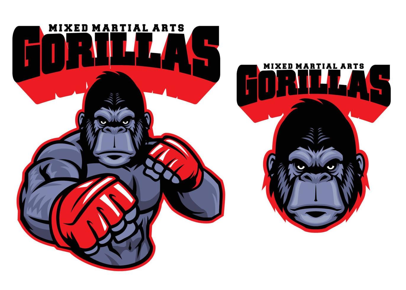 mma vechter gorilla vector