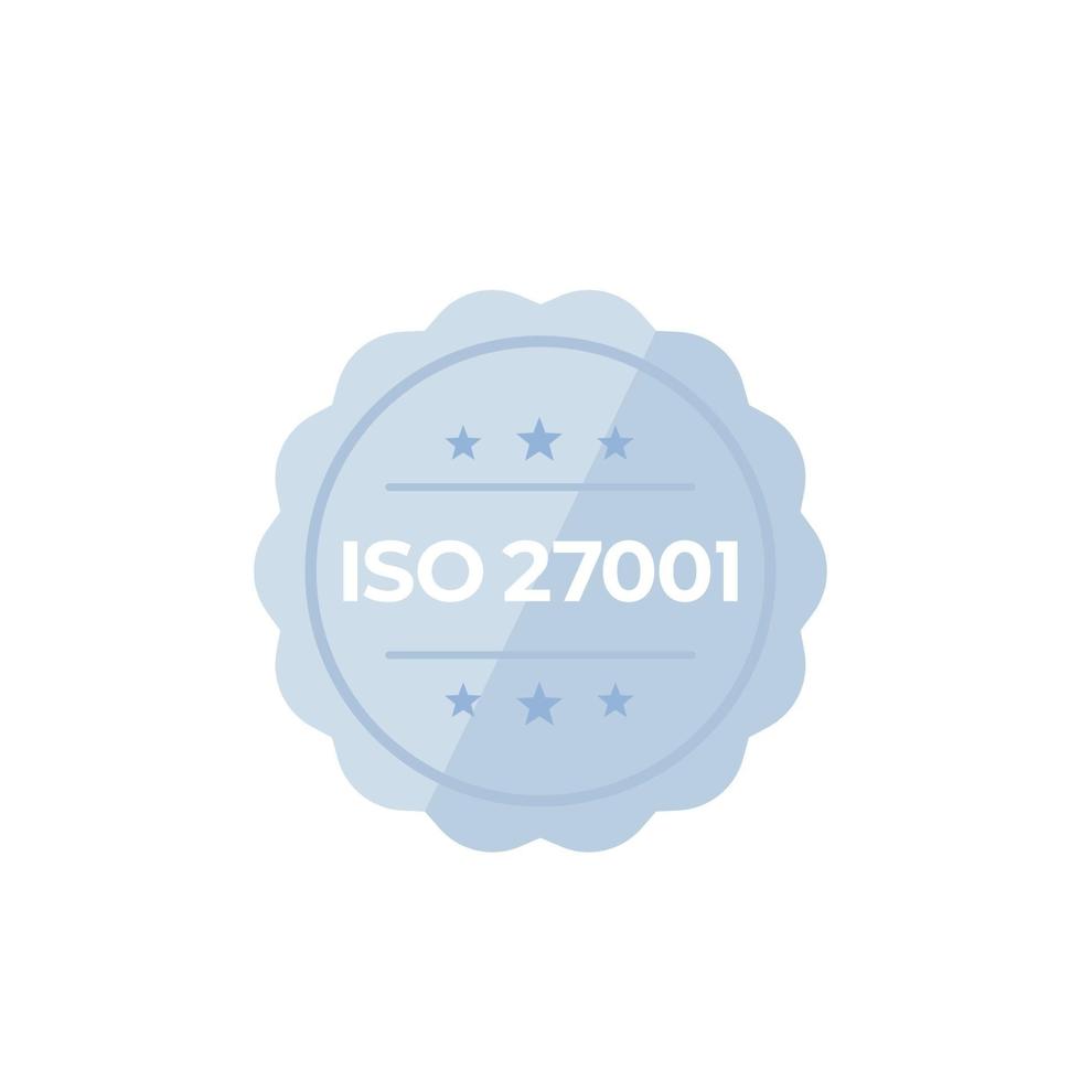 ISO 27001-standaard, vectorbadge op white.eps vector