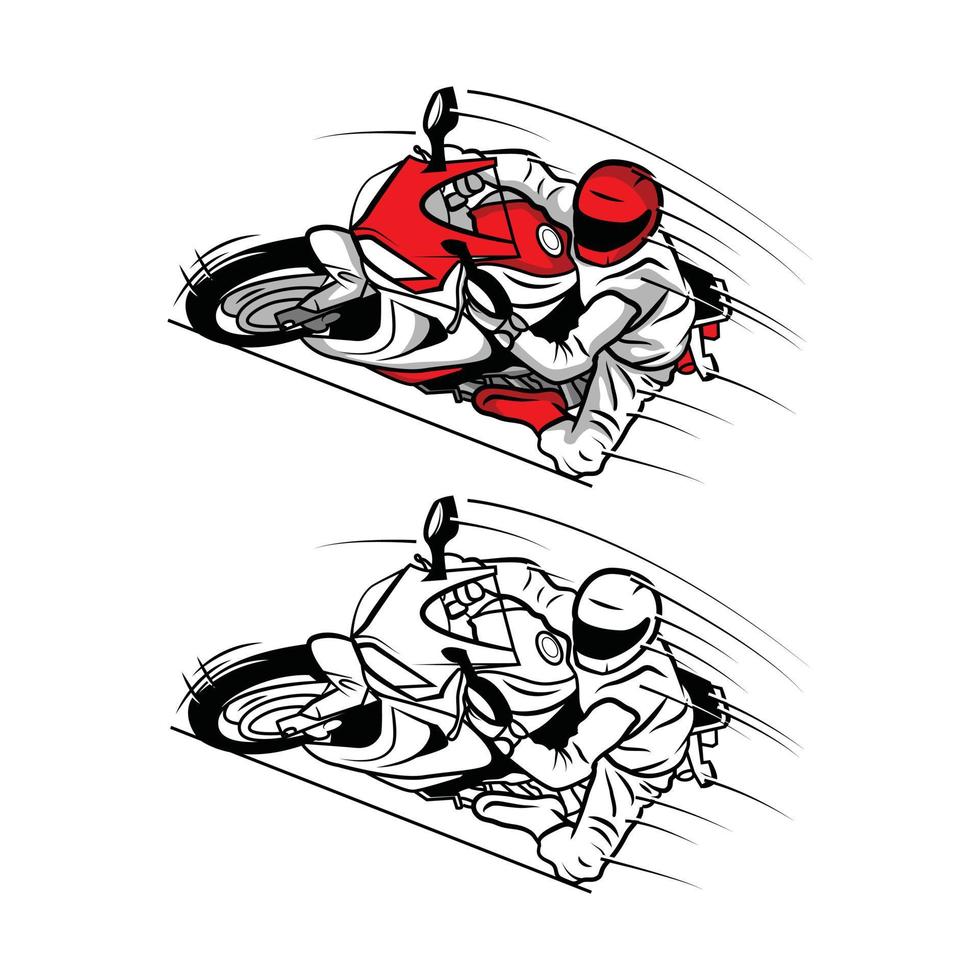 kleur boek moto sport tekenfilm karakter vector