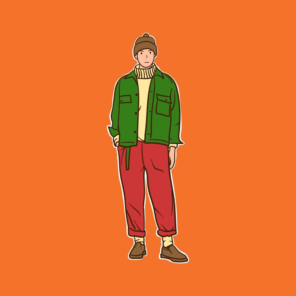 vector illustratie van een persoon karakter vervelend een zomer kleding