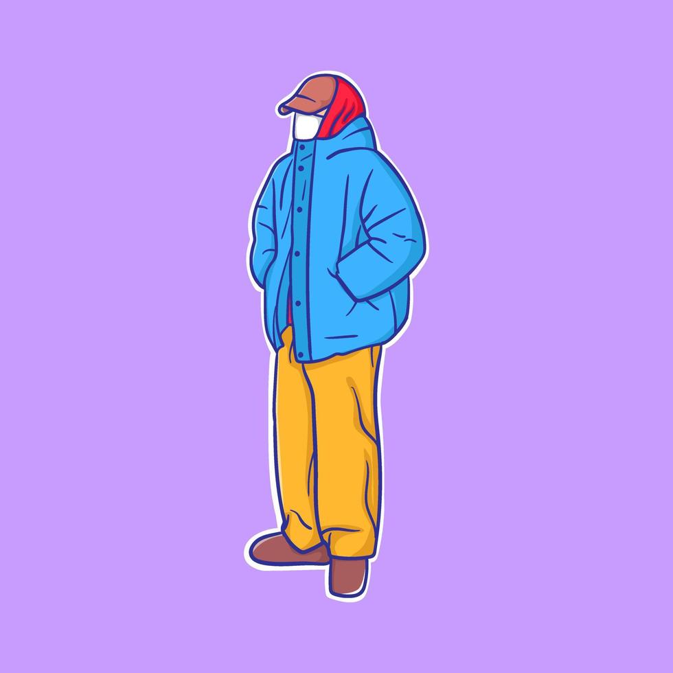 vector illustratie van een persoon karakter vervelend een zomer kleding