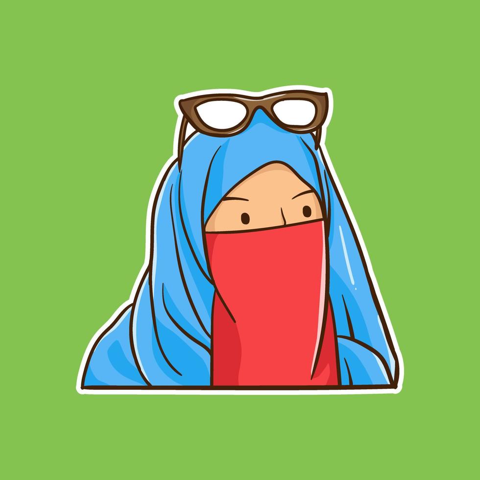 hijab vrouw sticker vector illustratie