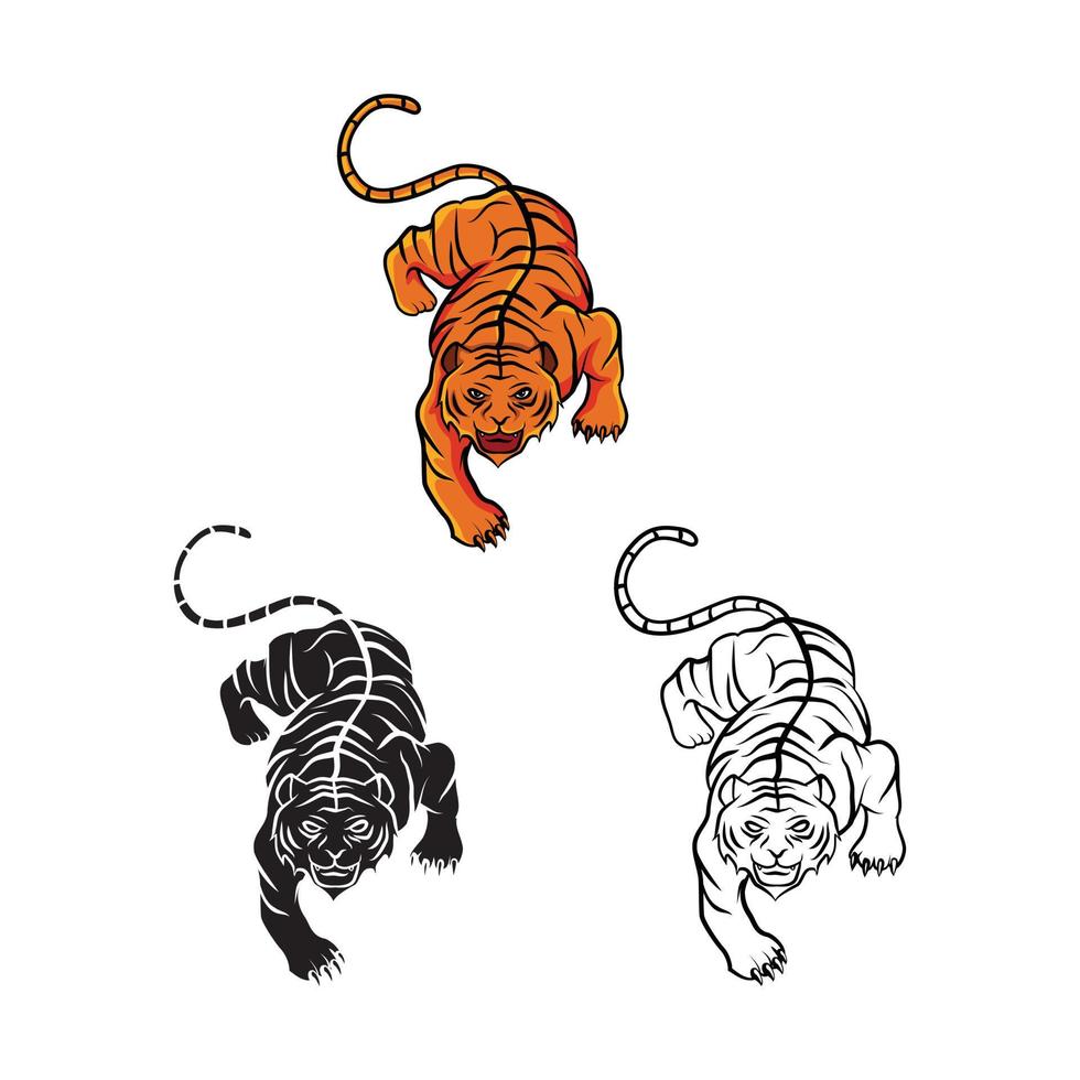 kleur boek tijger tekenfilm karakter vector