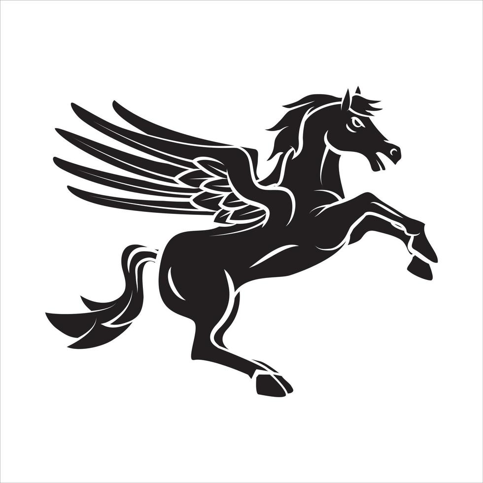 paard Vleugels tatoeëren illustratie vector