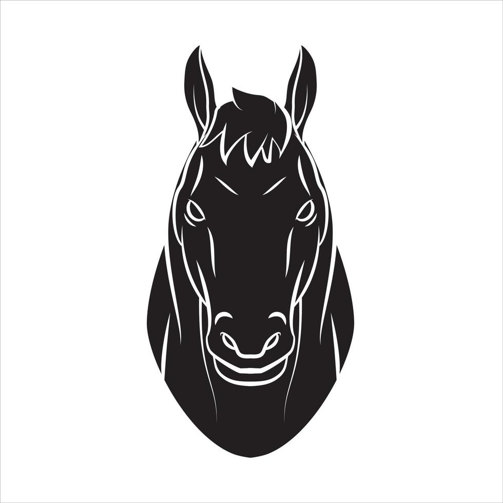 paard hoofd tatoeëren illustratie ontwerp vector