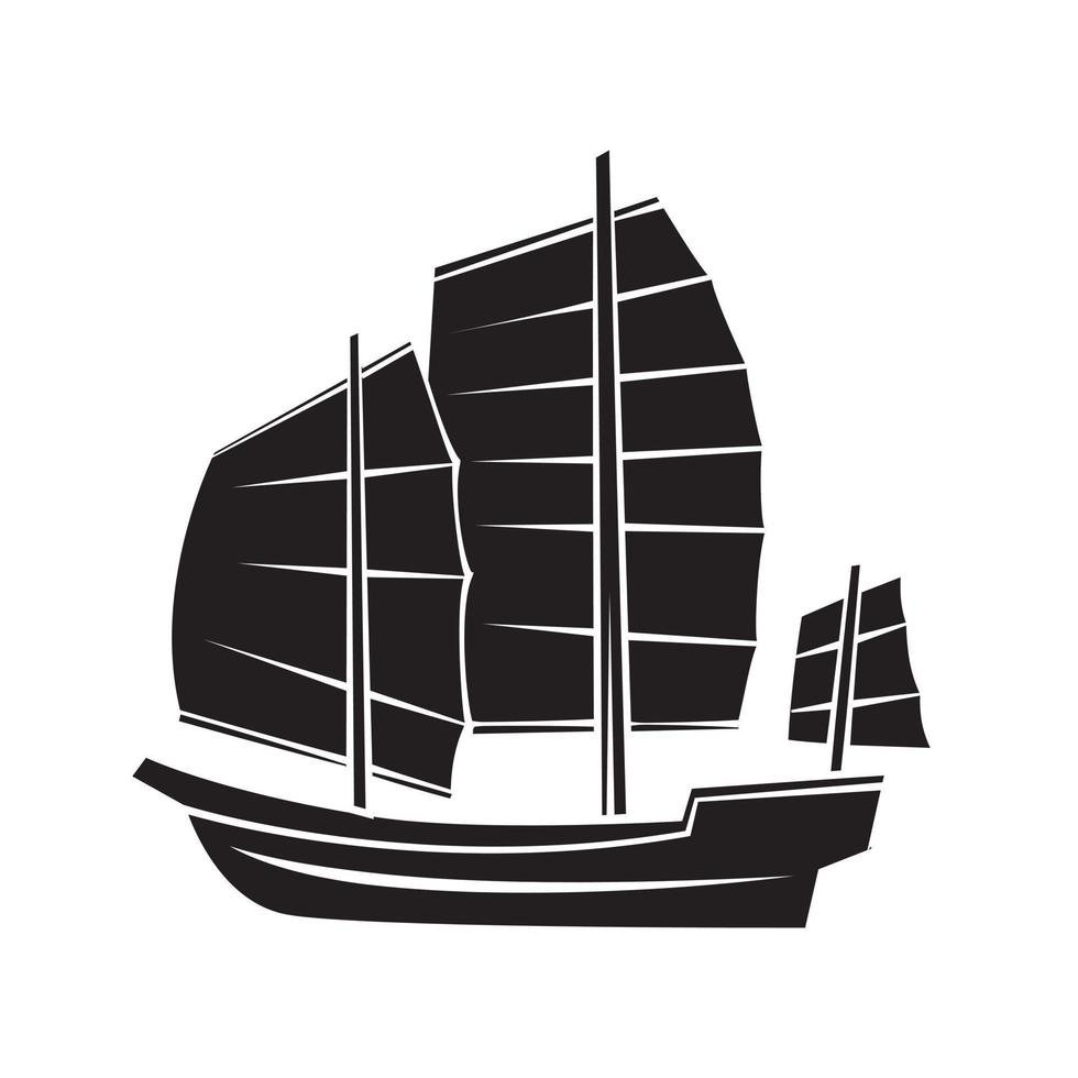 schip zwart symbool illustratie vector