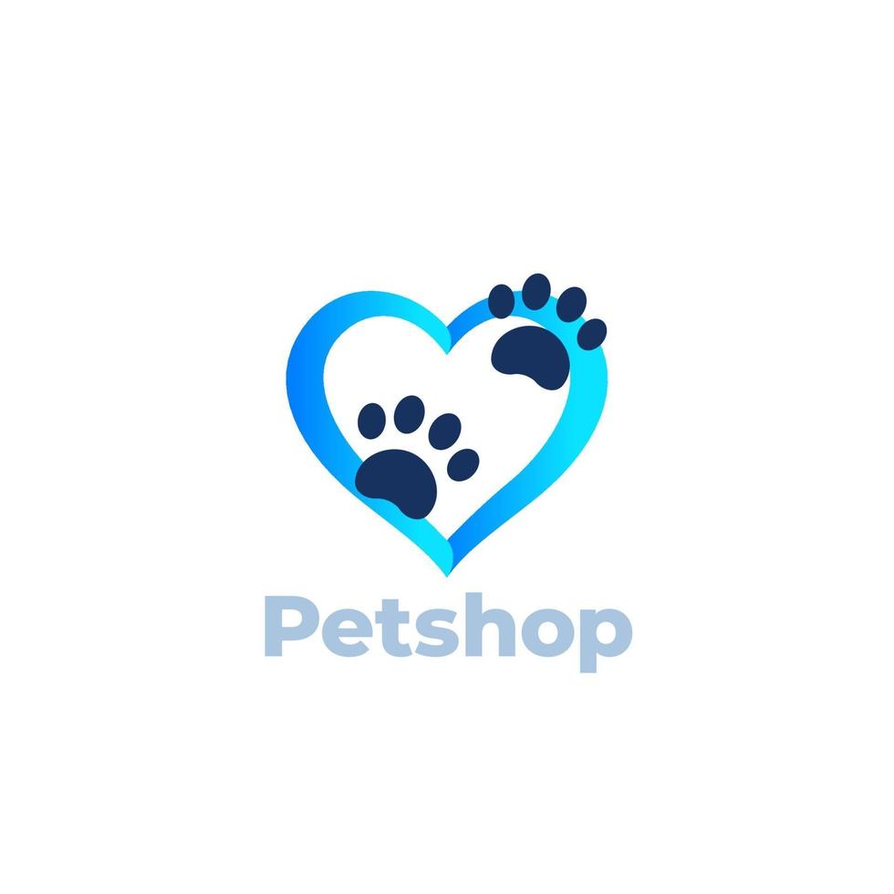 poot en hart, dierenwinkel vector logo design.eps