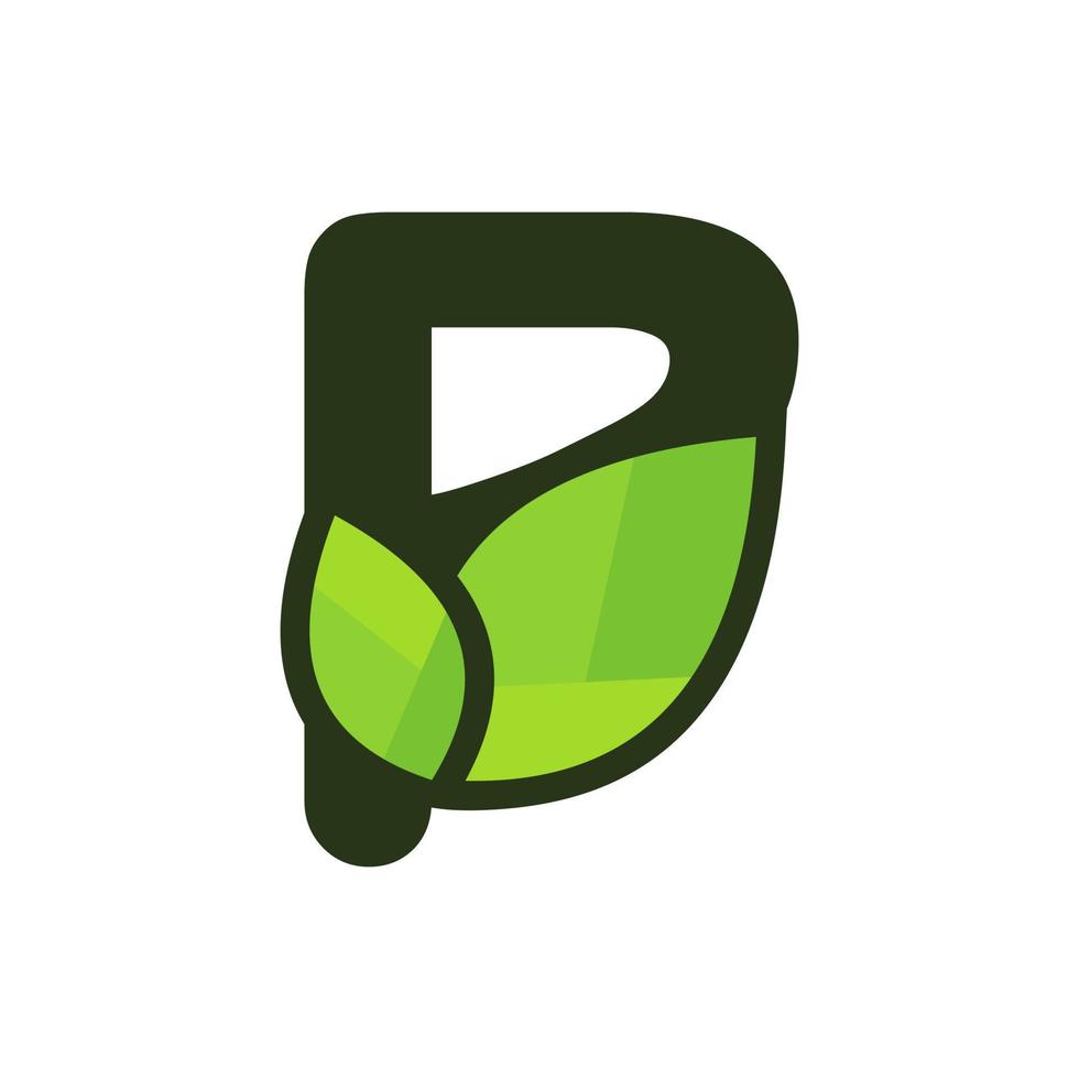 eerste p blad logo vector