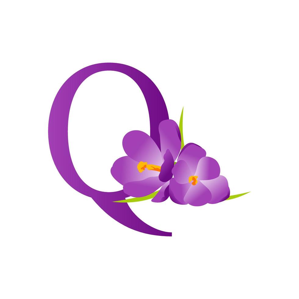 eerste q bloem logo vector