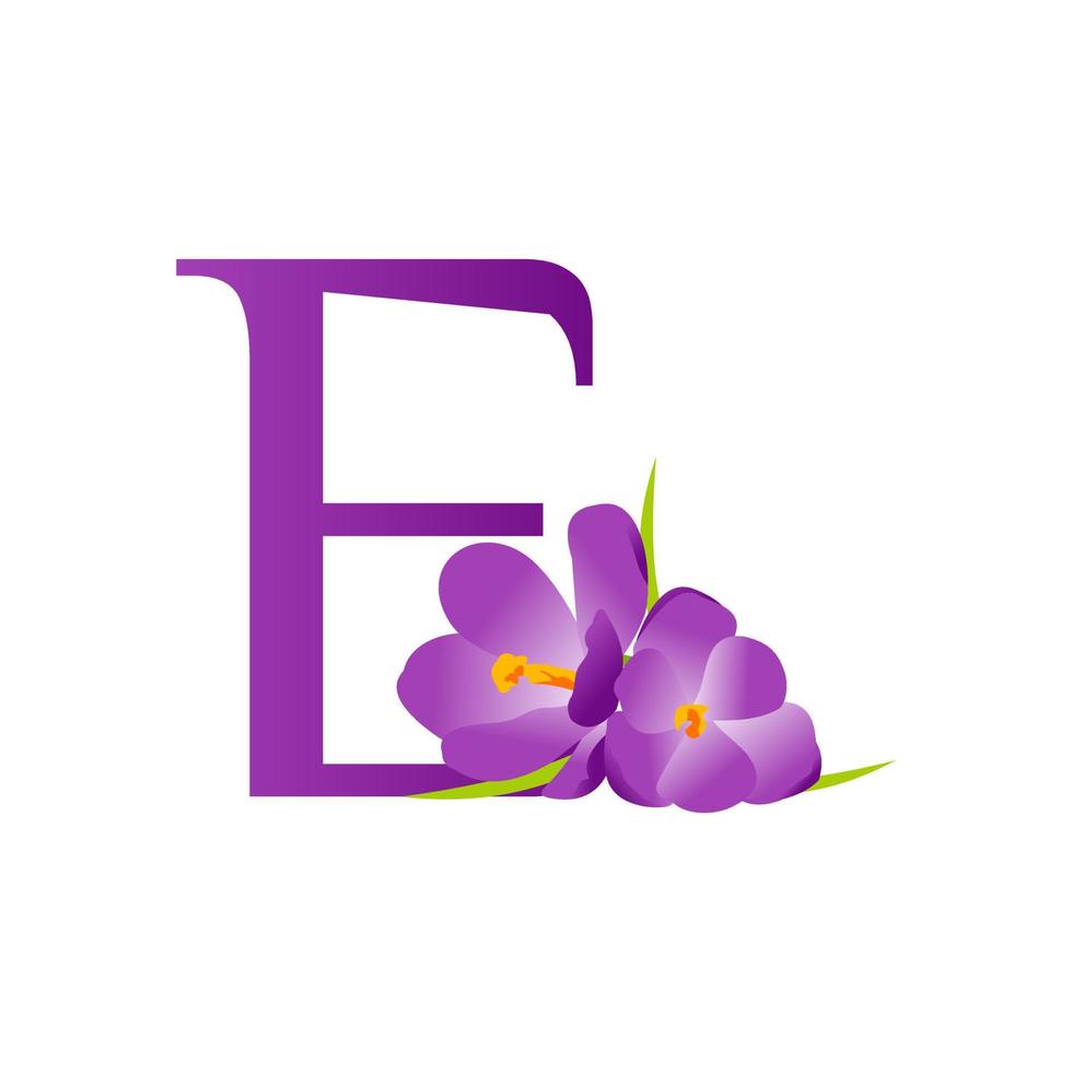 eerste e bloem logo vector