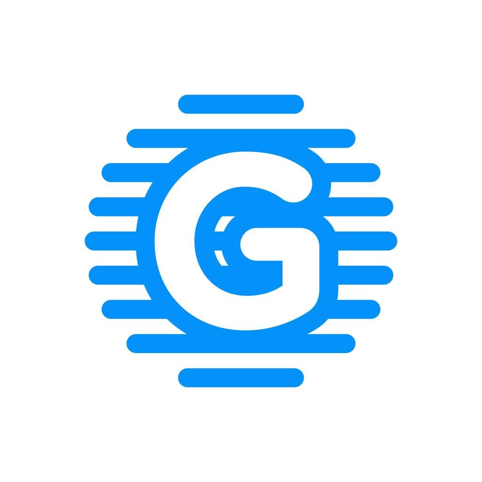 eerste g cirkel lijn logo vector