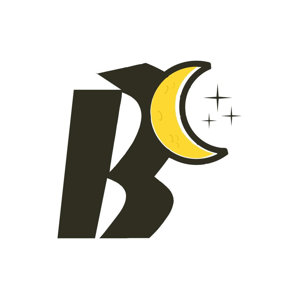 eerste b maan logo vector