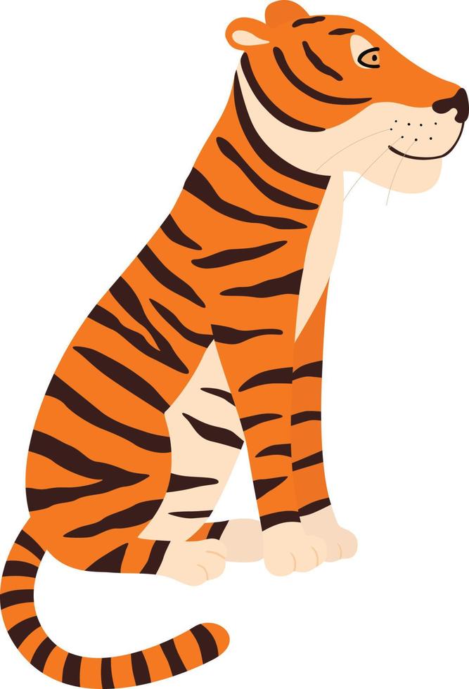 oranje tijger zittend vector