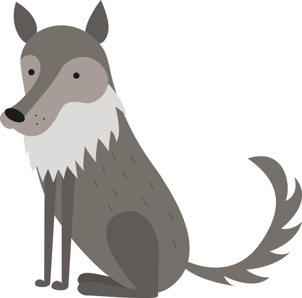 schattig tekenfilm wolf vector