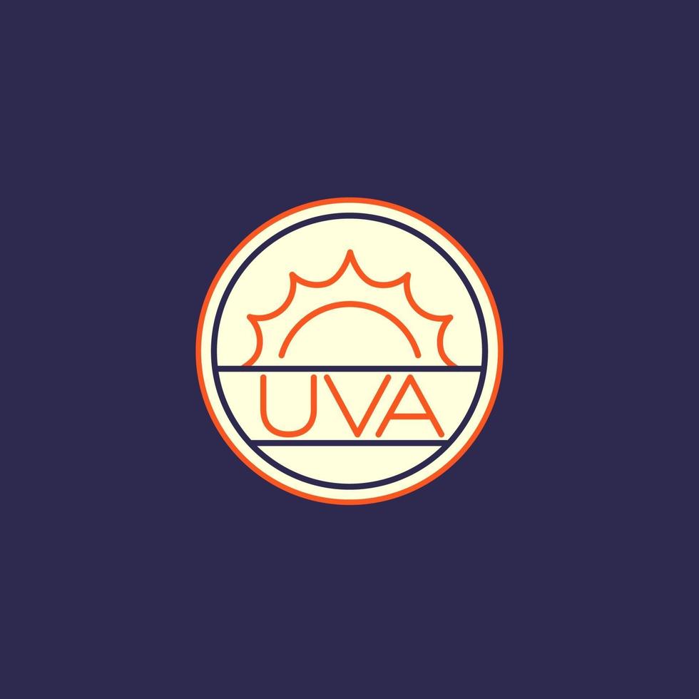 uva-bescherming pictogram, badge, lineair ontwerp. eps vector