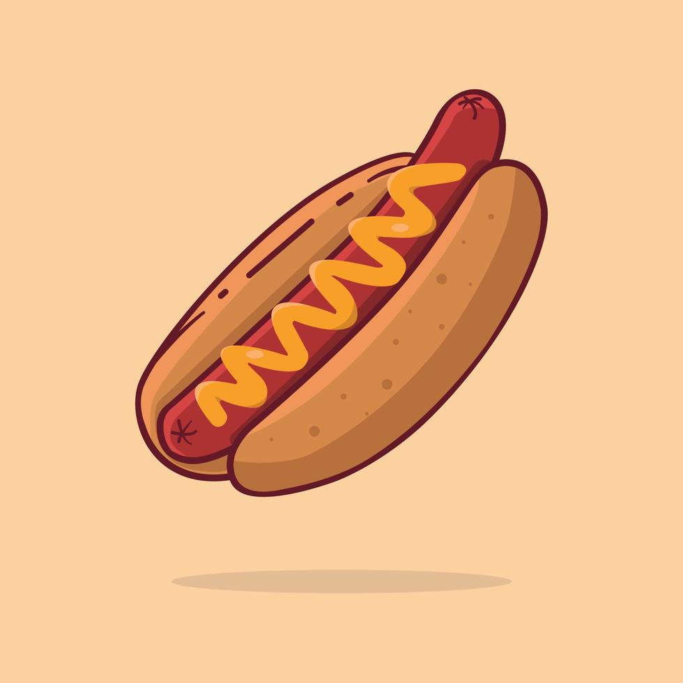 vrij vector icoon hotdog tekenfilm illustratie