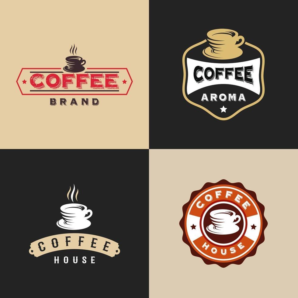 set vintage koffie badge ontwerpen vector