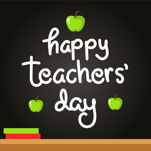 Happy Teachers 'Day Lettering vector