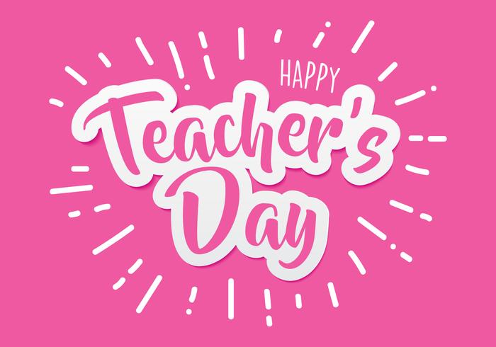 Happy Teachers Day Papier snijden vector