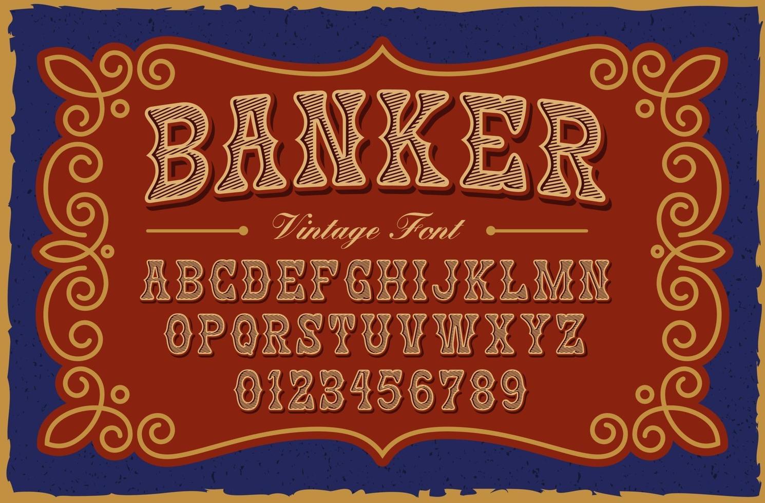 een vintage serif-lettertype in westerse stijl, dit lettertype kan worden gebruikt voor veel creatieve producten zoals posters, emblemen, alcoholetiketten, verpakkingen en vele andere toepassingen vector