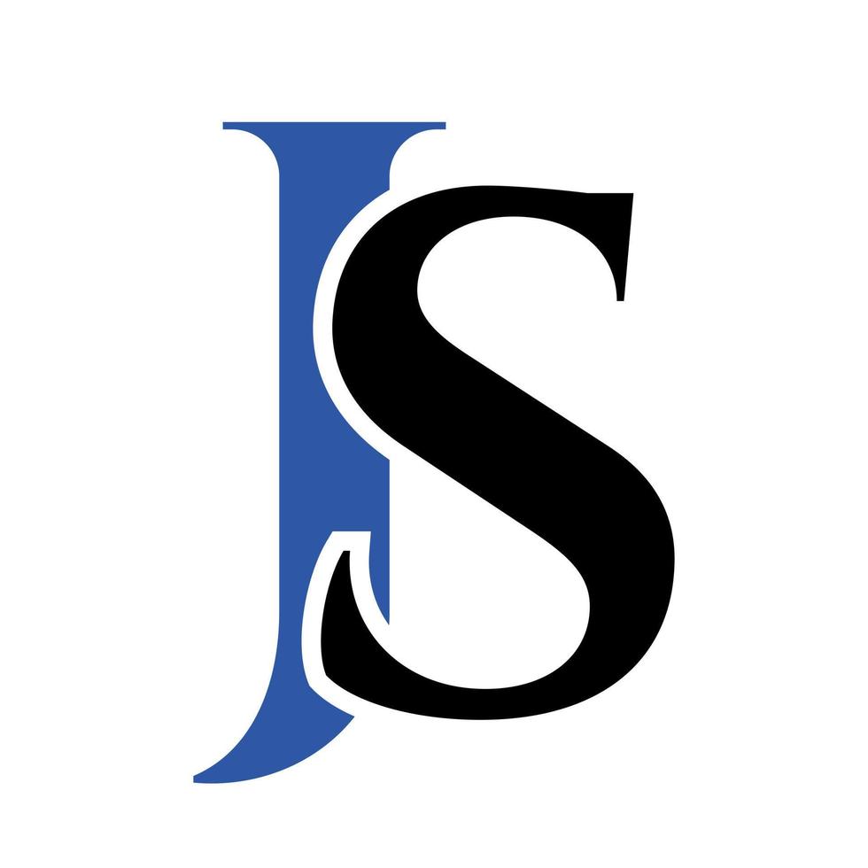 brief js logo. sj logotype luxe symbool vector