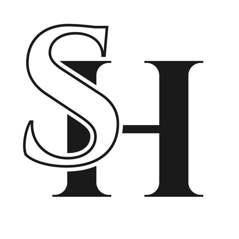 brief hs logo. sh logotype luxe symbool vector