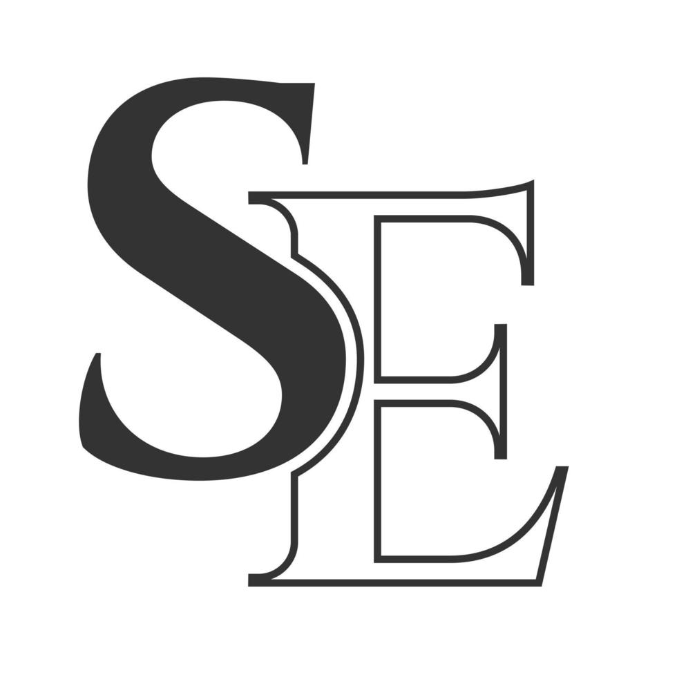 brief es logo. se logotype luxe symbool vector