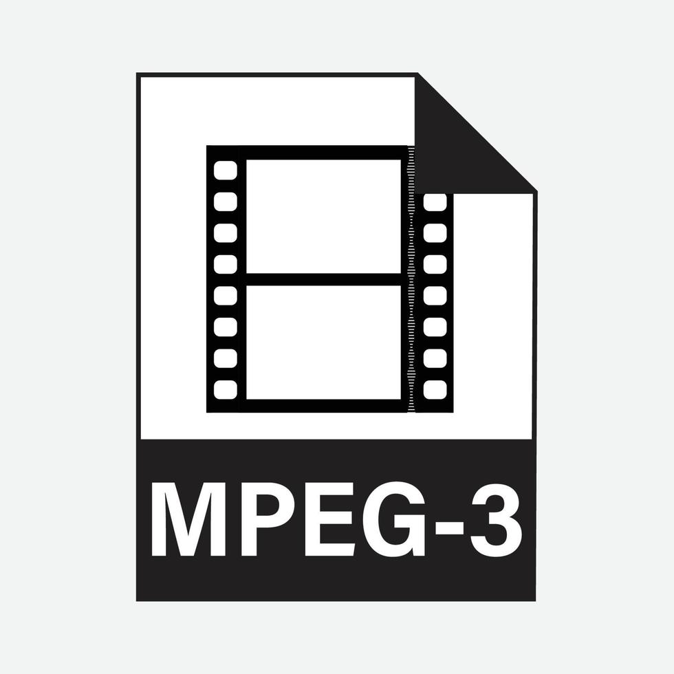 mpeg-3 video het dossier formaten icoon vector