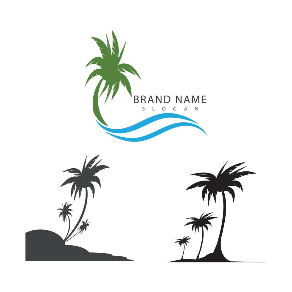 palm boom zomer logo en symbool sjabloon vector ontwerp