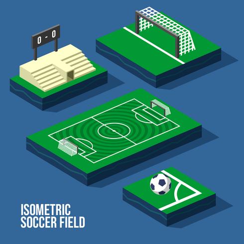 Isometrische voetbalveld Vector