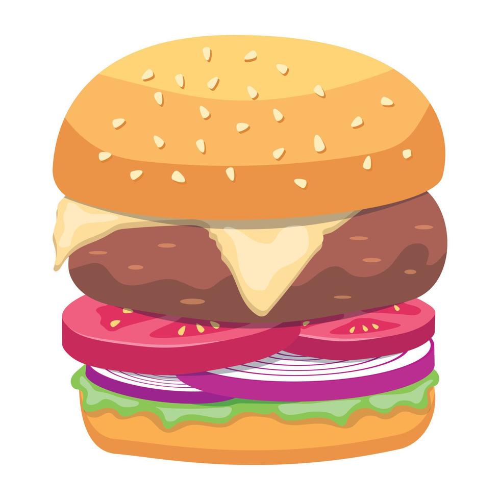 modieus rundvlees hamburger vector