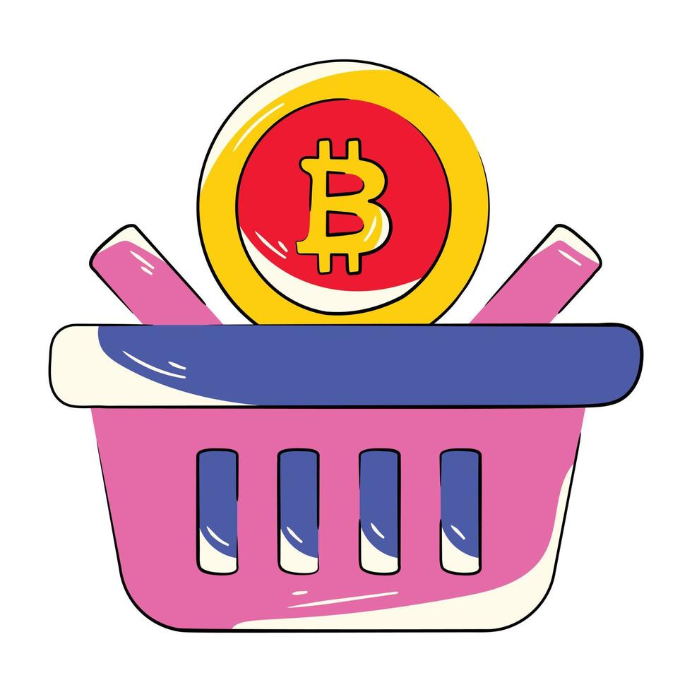 modieus bitcoin boodschappen doen vector