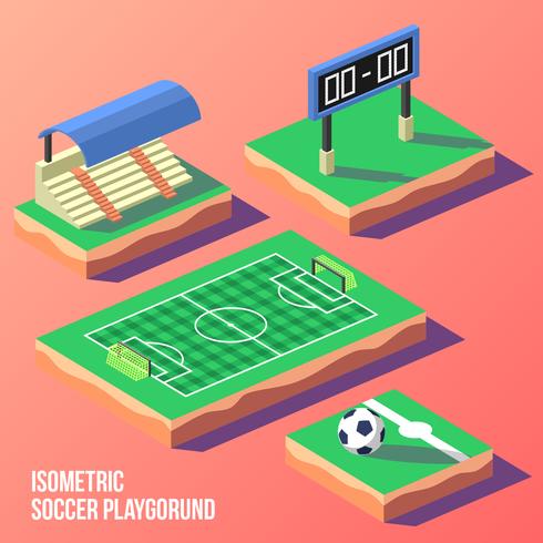 Isometrische Soccer Speeltuin Vector