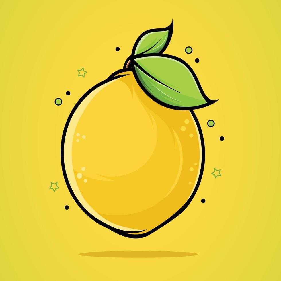 mooie illustratie van een verse citroen in hoge kwaliteit en schaduwen vector