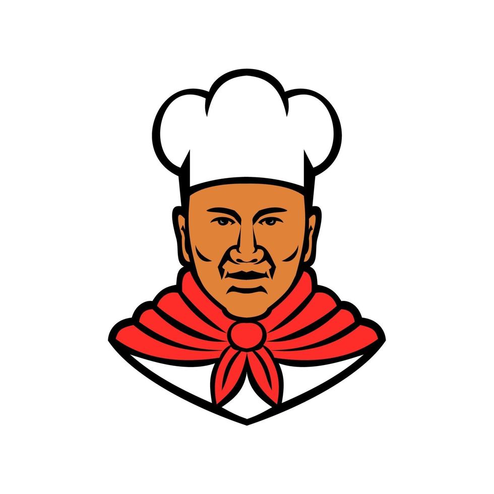 Afro-Amerikaanse bakker chef kok mascotte vector