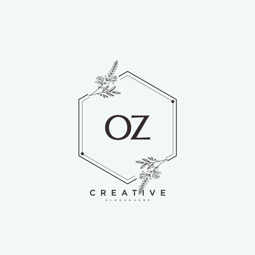 oz schoonheid vector eerste logo kunst, handschrift logo van eerste handtekening, bruiloft, mode, juwelen, boetiek, bloemen en botanisch met creatief sjabloon voor ieder bedrijf of bedrijf.