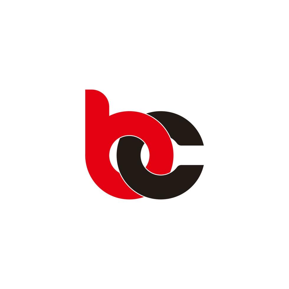 brief bc gekoppeld keten vlak kleurrijk ontwerp symbool logo vector