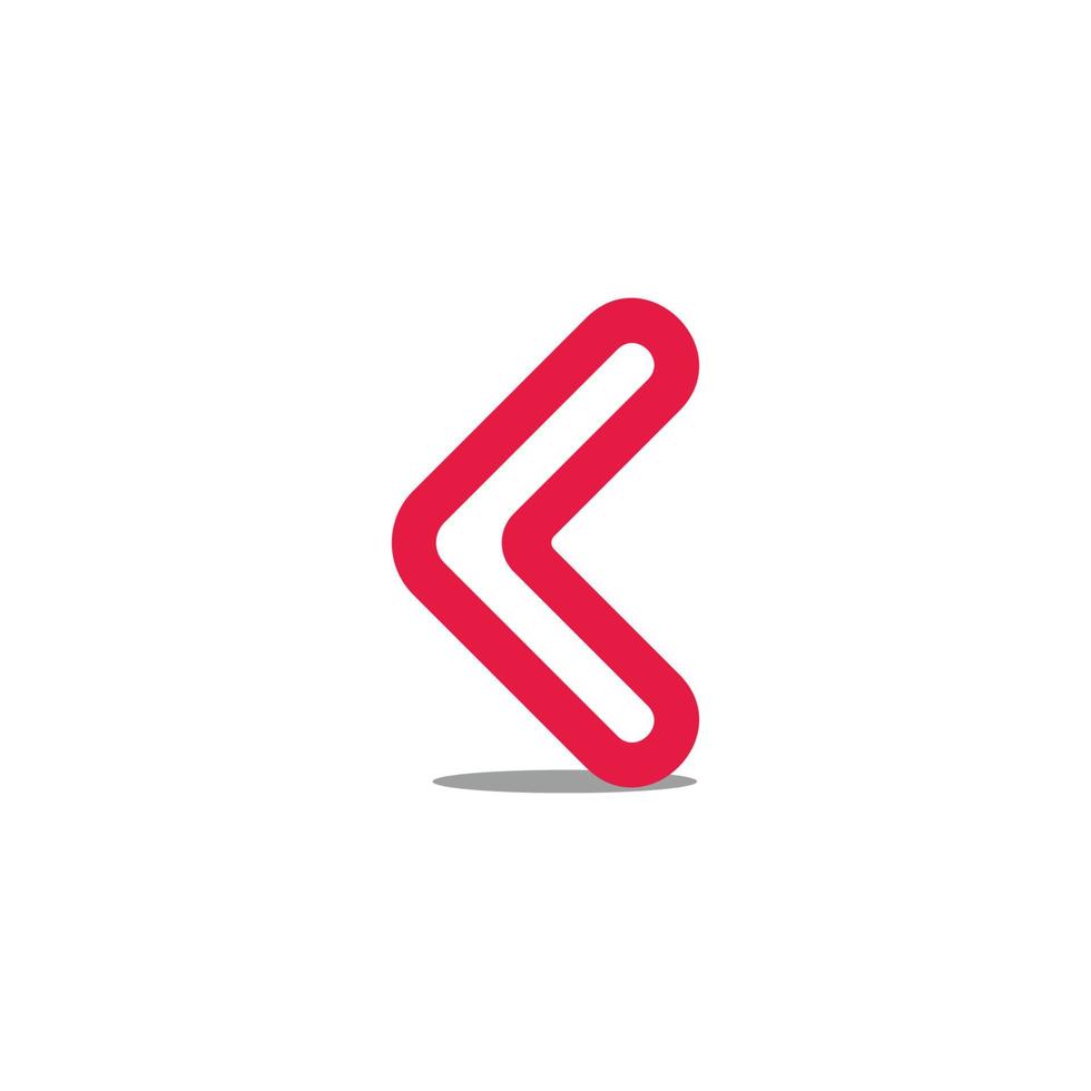 brief k pijl dun lijn gemakkelijk logo vector