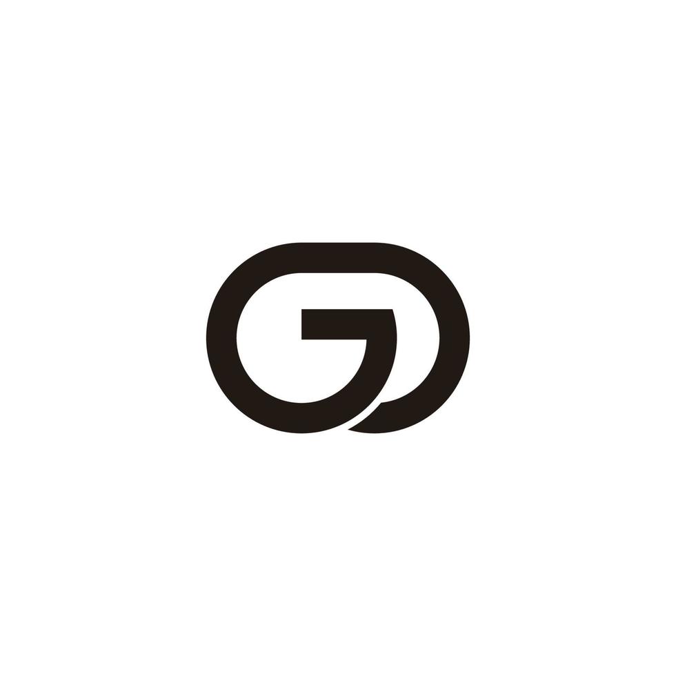 brief gd cirkels meetkundig lijn logo vector