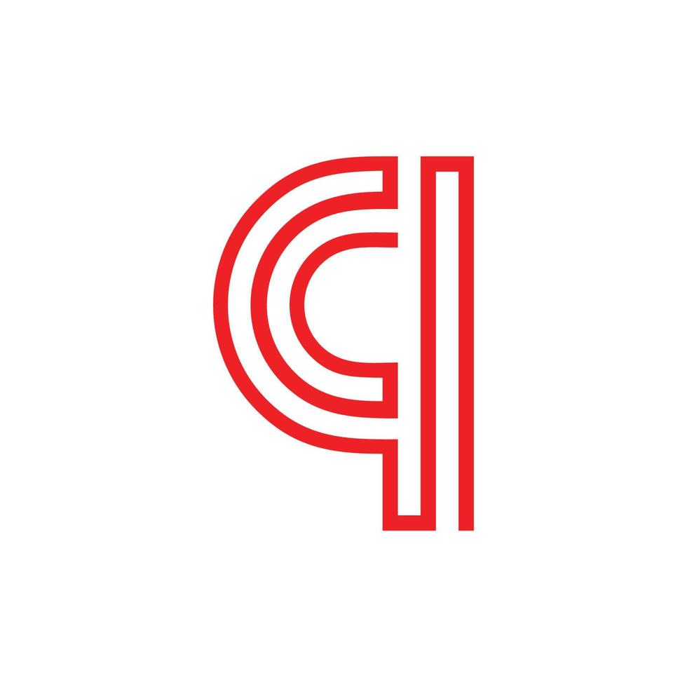 brief qc lijnen kunst strepen meetkundig logo vector