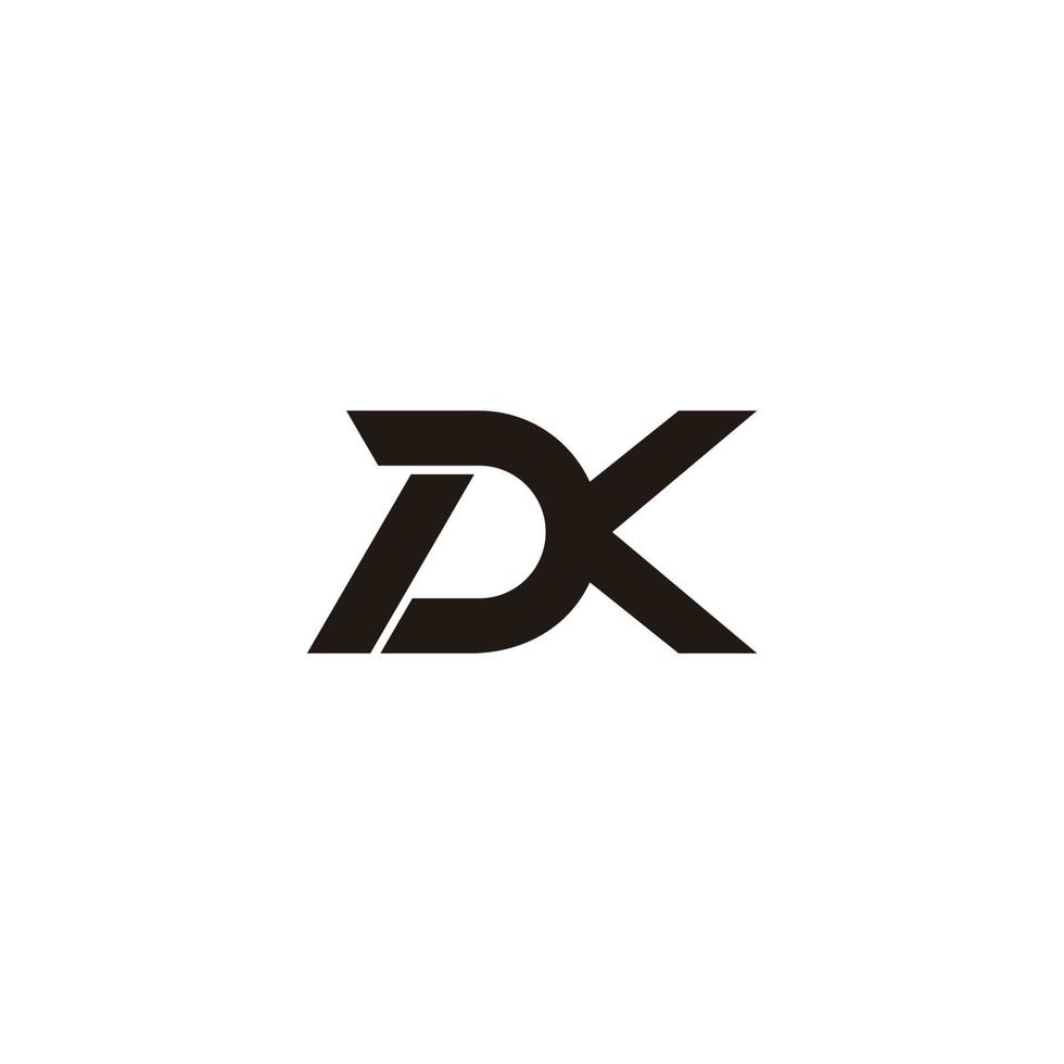 brief dk beweging lijn meetkundig gekoppeld ontwerp logo vector