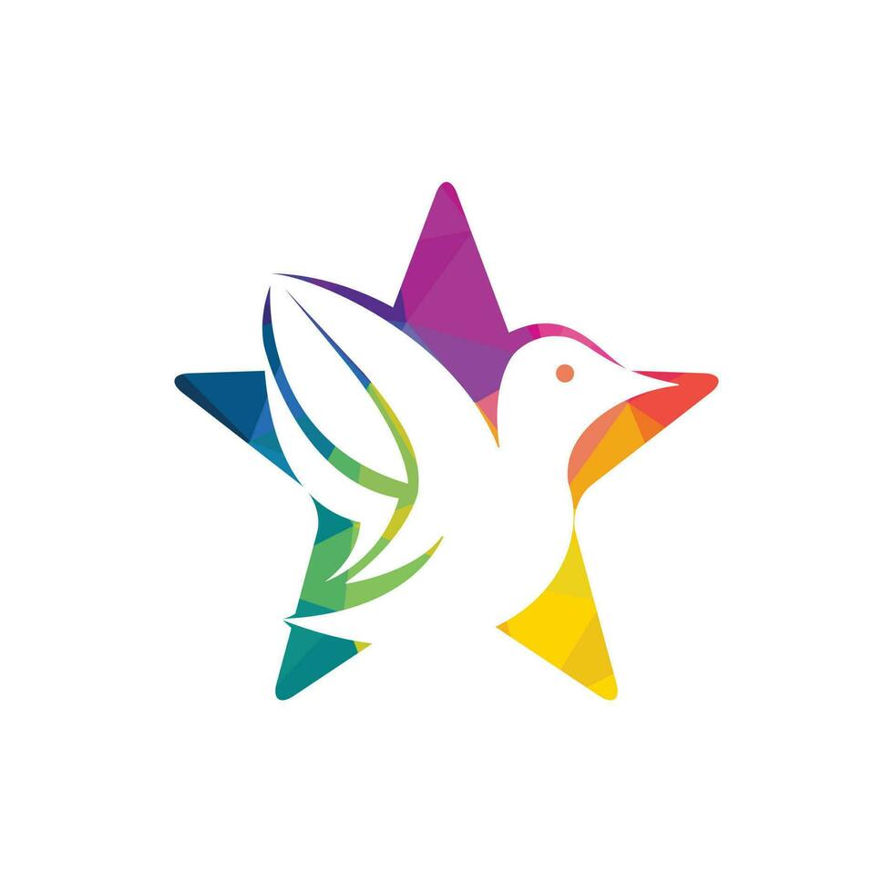 ster vogel vector logo ontwerp. creatief vogel en ster icoon.