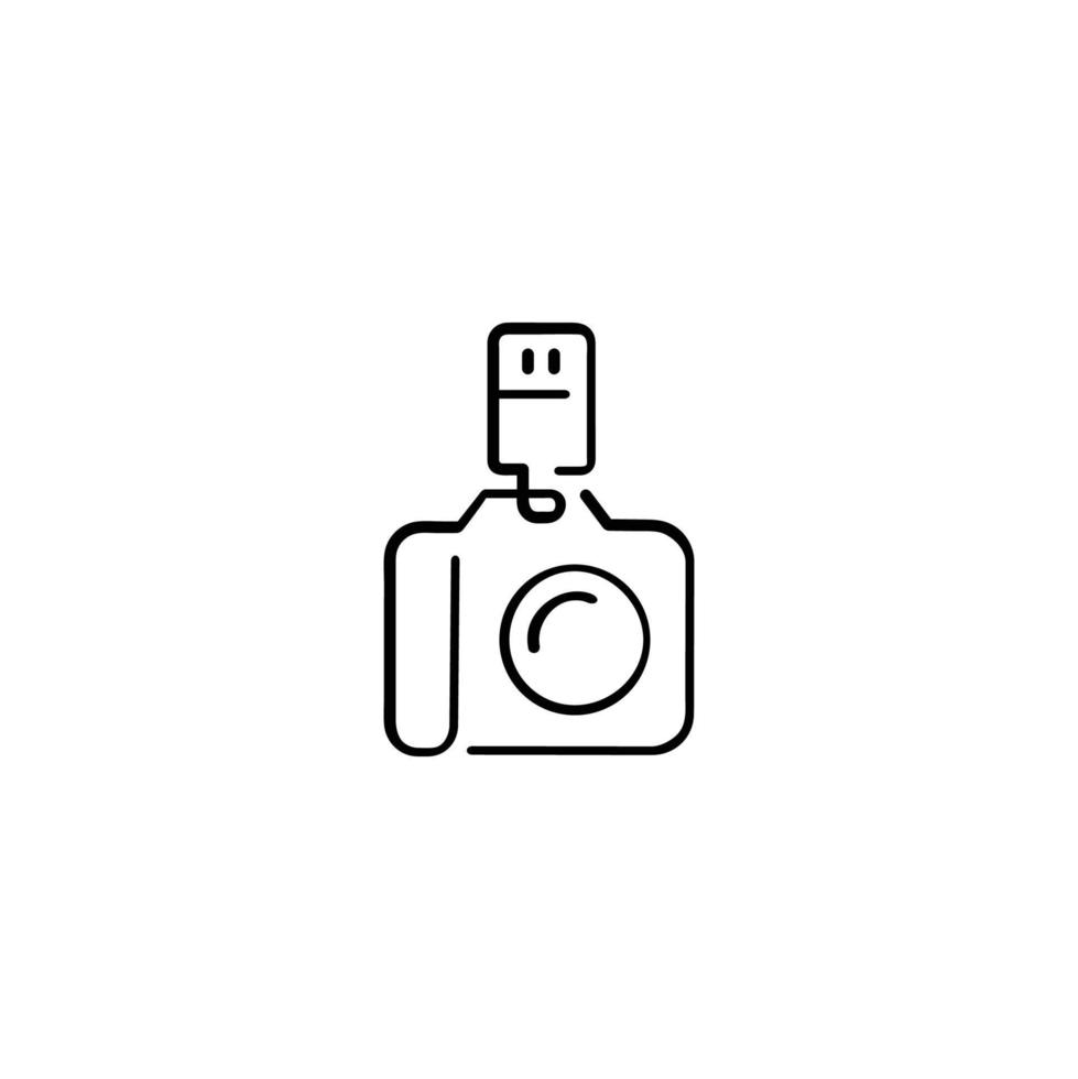 camera flash lijn stijl icoon ontwerp vector