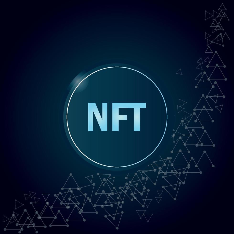 digitaal nft niet fungibel token achtergrond ontwerp illustratie vector