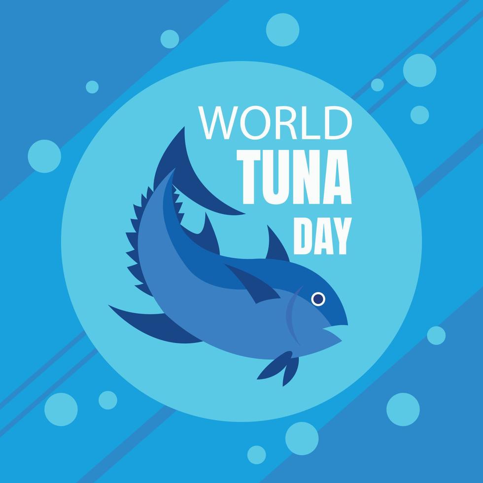illustratie vector grafisch van tonijn in lucht bubbels, perfect voor Internationale dag, wereld tonijn dag, vieren, groet kaart, enz.